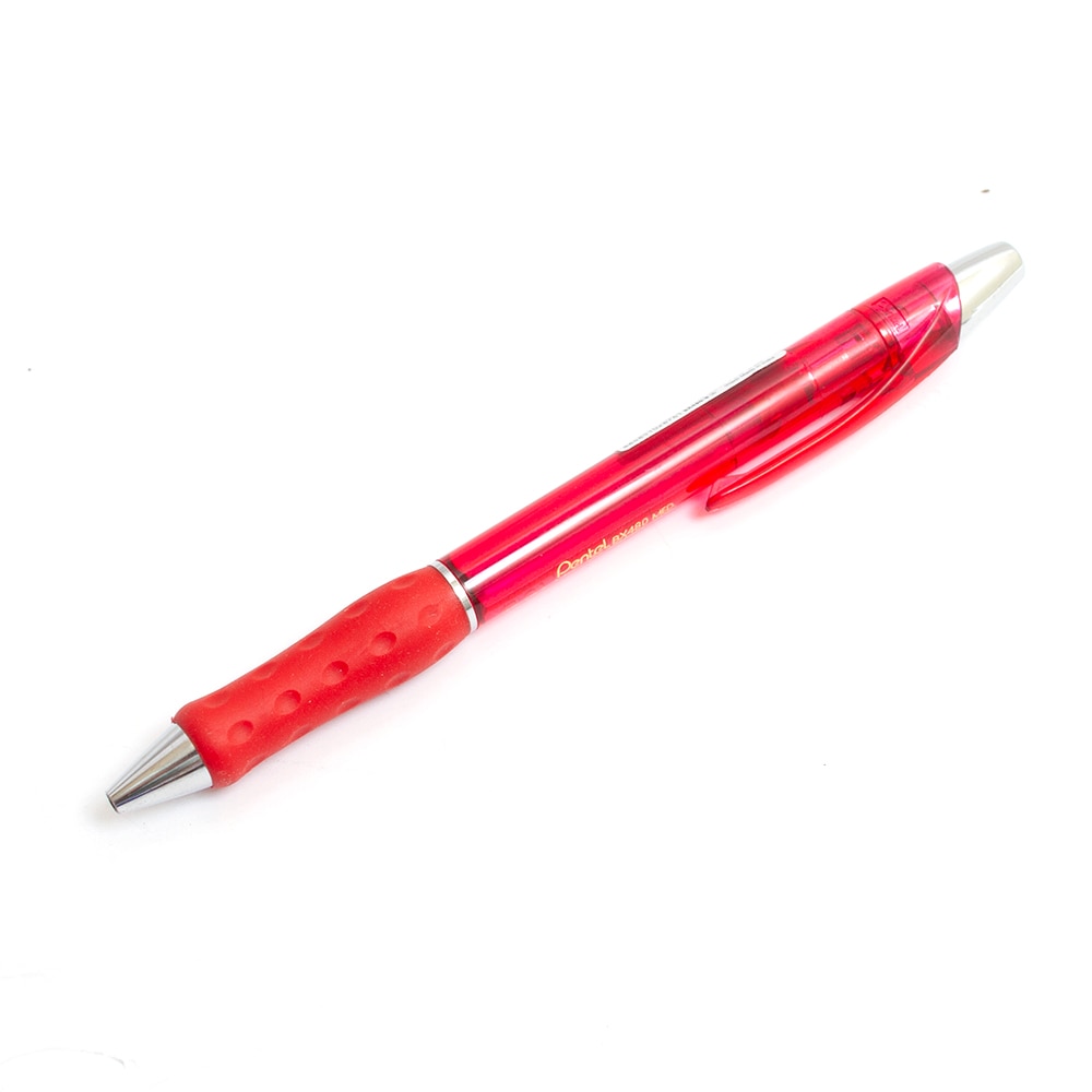 Pentel, Rollerball/Ballpoint, Art & School, RSVP, Super, Retractable, Pen, Medium, 312813, Red